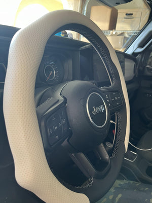 Great cool and solid leather steering wheel cover