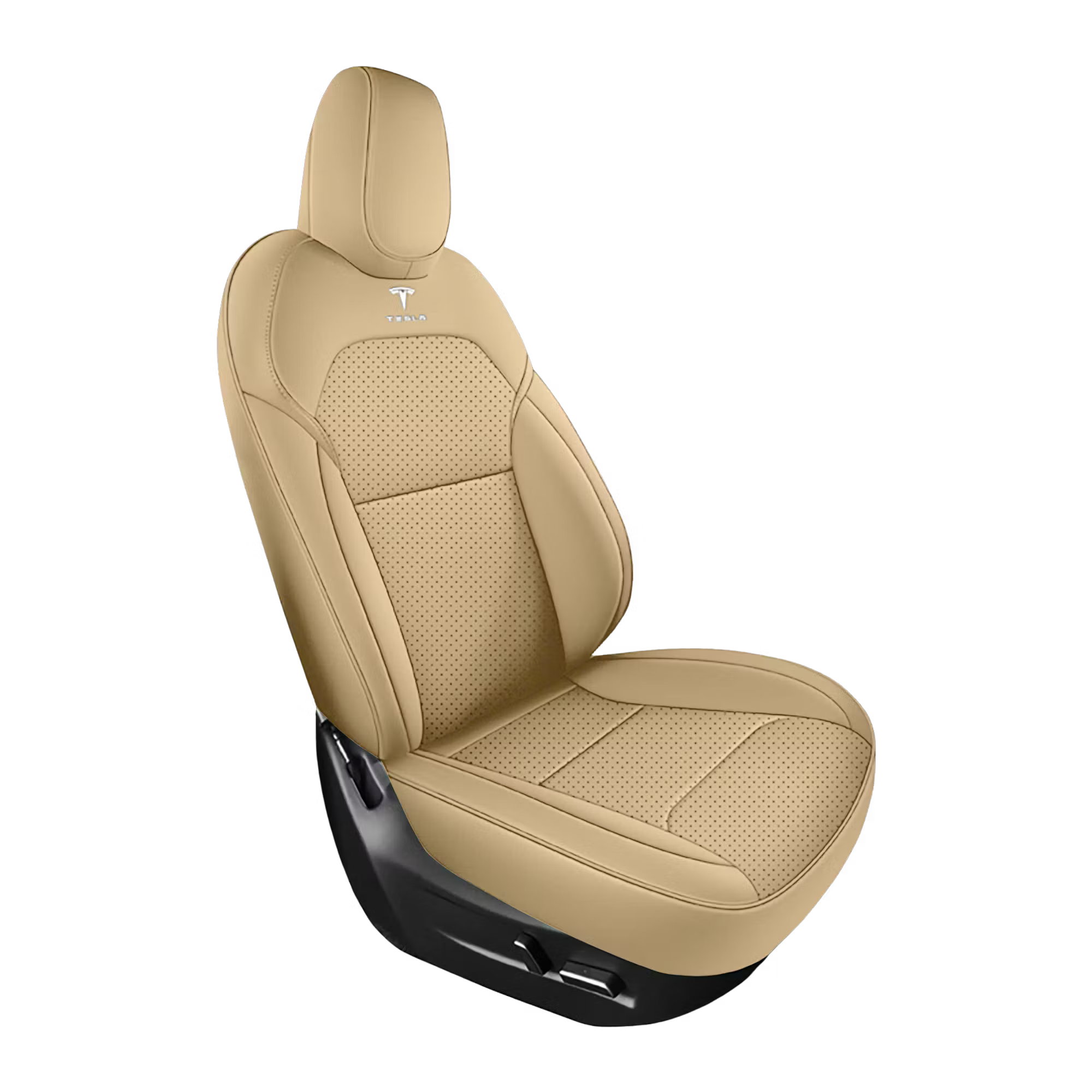 Tesla Model 3 & Model Y Seat Covers — Custom-Fit Leather, White Interior Protection