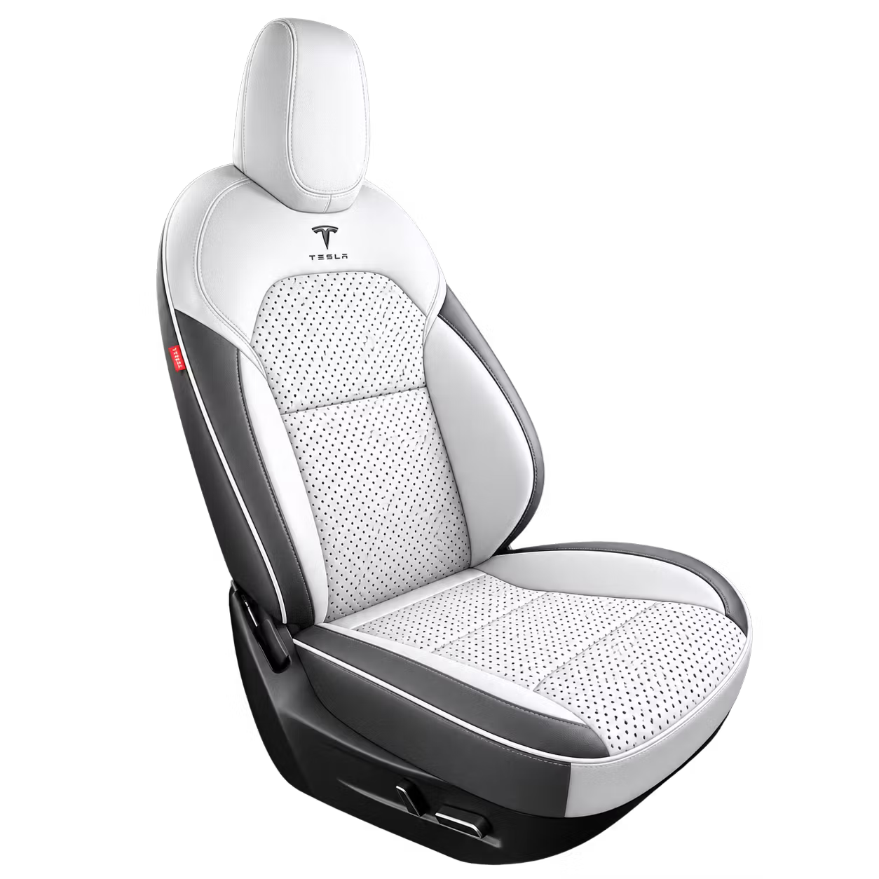 Tesla Model 3 & Model Y Seat Covers — Custom-Fit Leather, White Interior Protection